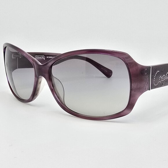 Coach HC8028 Taryn Plum Horn Frame Grey Gradient Lens Sunglasses w/ Case 59mm main image 14